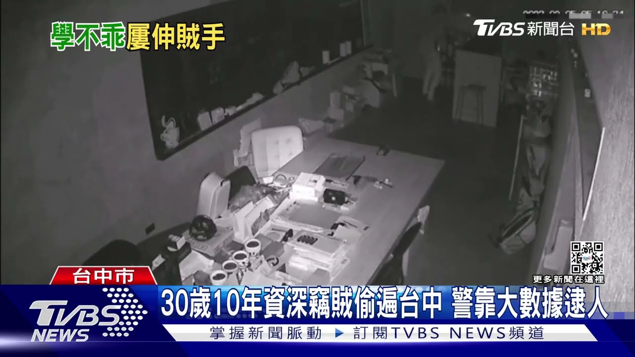 30歲10年資深竊賊偷遍台中 警靠大數據逮人
