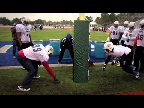 Defensive Line Drill: Stance and Shock Drill: Gary Salgado