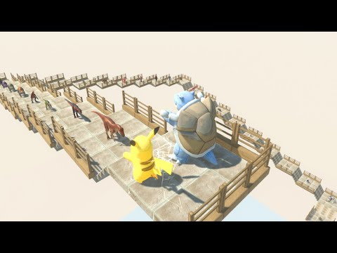 New Update Pikachu and Blastoise Death Fall in Animal Battle Revolt Simulator