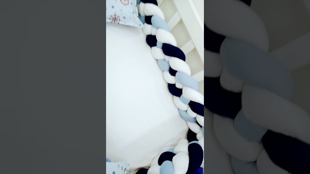 tour de lit tresse large de 4 tiges