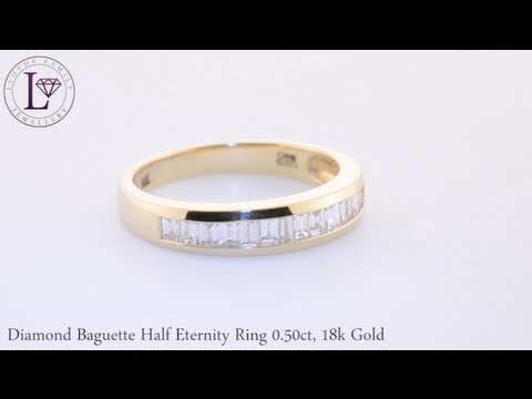 Diamond Baguette Half Eternity Ring 0.50ct, 18k Gold (LFDRHQ436)