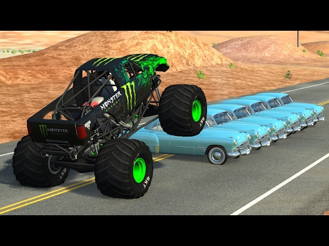 Beamng drive - Monster Truck Crashes, crushing cars, jumps, fails #2