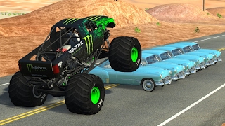 Download lagu Beamng drive - Monster Truck Crashes, crushing cars, jumps, fails #2 mp3