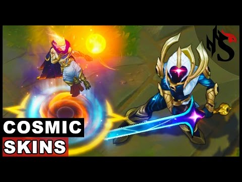 All New Cosmic Skins Master Yi Rakan Xayah + Conqueror Karma New Skins Spotlight (League of Legends)