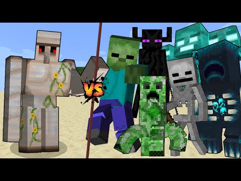 Titan Iron Golem vs All Titans in Minecraft - Ultima Iron Golem vs Titan Mobs - Minecraft Mob Battle