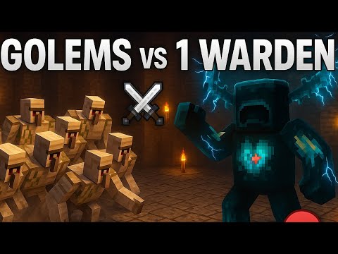 IRON GOLEMS VS WARDEN Epic Showdown! #minecraft #showdown #gaming
