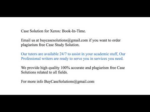 Case Solution Xerox Book-In-Time