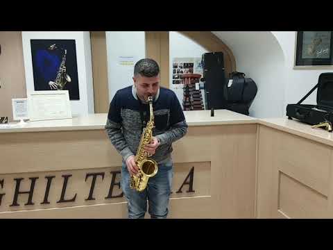 Test sax alto RI Inghilterra RI-AS200L laccato con incisione