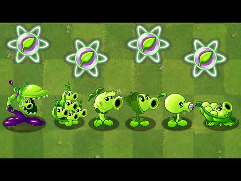 PvZ 2 Mod All Green PEA Plants LEVEL 1000 Power-Up! vs Dark Ages Final Boss