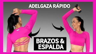 5 Ejercicios BRAZOS y ESPALDA delgados | Rutina para adelgazar tren superior rápido | Nayla Vlogs