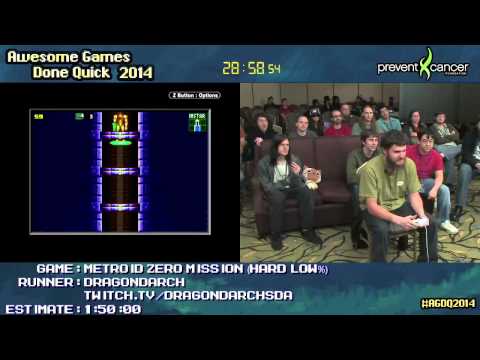 Metroid: Zero Mission :: SPEED RUN (1:09:56) (Hard Low%) by Dragondarch #AGDQ 2014 [GB Player]