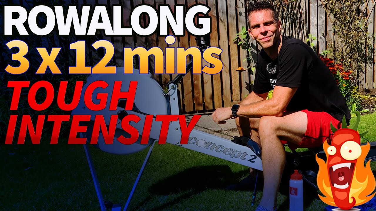 3 x 12 minute Indoor Rowing Workout - Tough Intensity Row - 10KW2S3