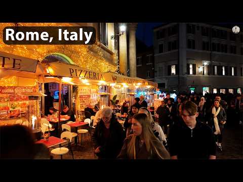 Rome Twilight Walk | Piazza Trinità dei Monti to Trevi & Pantheon | December 2025 | 4K