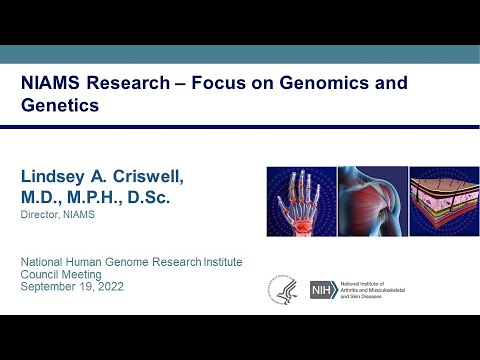 NIAMS Research – Focus on Genomics and Genetics - Lindsey Criswell Lindsey