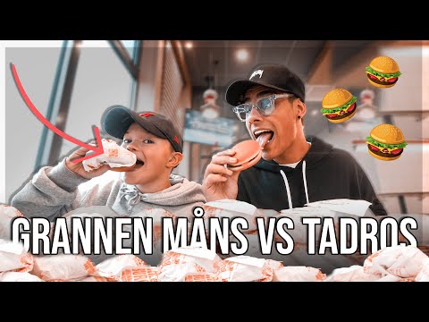 VEM ÄTER MEST HAMBURGARE PÅ TID?! | GRANNEN MÅNS vs SEBASTIAN TADROS