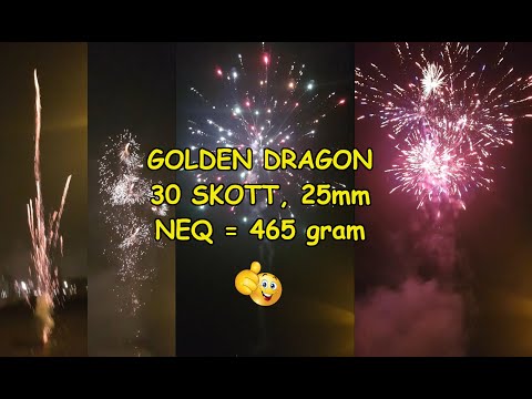 Fyrverkeritårta Golden Dragon "Gandalf cake", Chaos Fireworks // Fireworks Golden Dragon 30shots, 1"