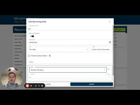 Editing Recurring Orders