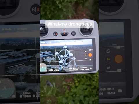 what I see VS what my drone sees. atomium brussels in Belgium. #shorts #travel #Belgium #atomium