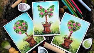 How To Make a Topiary Card with Tiny Stamps!
