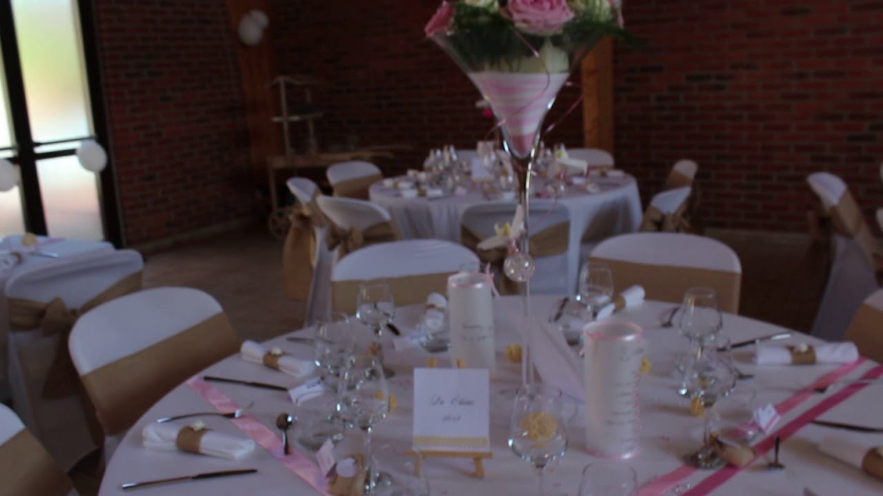 Mariage toile de jute et rose