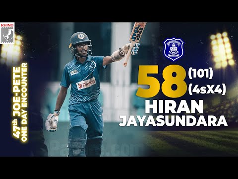 Hiran Jayasundara's half-century in the 47th Joe-Pete One Day Cricket Encounter