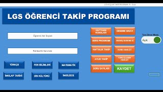 LGS TAKİP PROGRAMI ‐ Excell