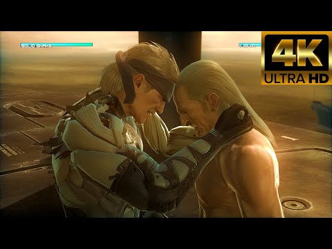 Metal Gear Solid 4 | Old Snake VS Liquid Final Boss Fight 4K 60FPS