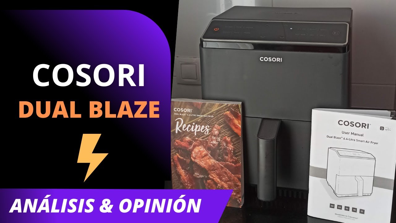 Silvia Jiménez probando la freidora de aire Cosori Dual Blaze en Hogarsys