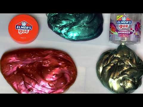 Elmer's GUE Cosmic Shimmer 3 colors Review 🪐☄️ Mix them and original Blue one