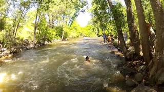 Girl in Bikini Falls from Rope Swing into Boulder Creek