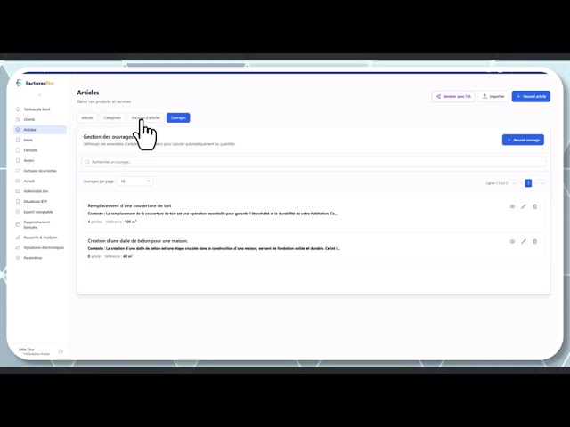 Tutoriel vidéo : Créer des articles — Formation FacturesPro