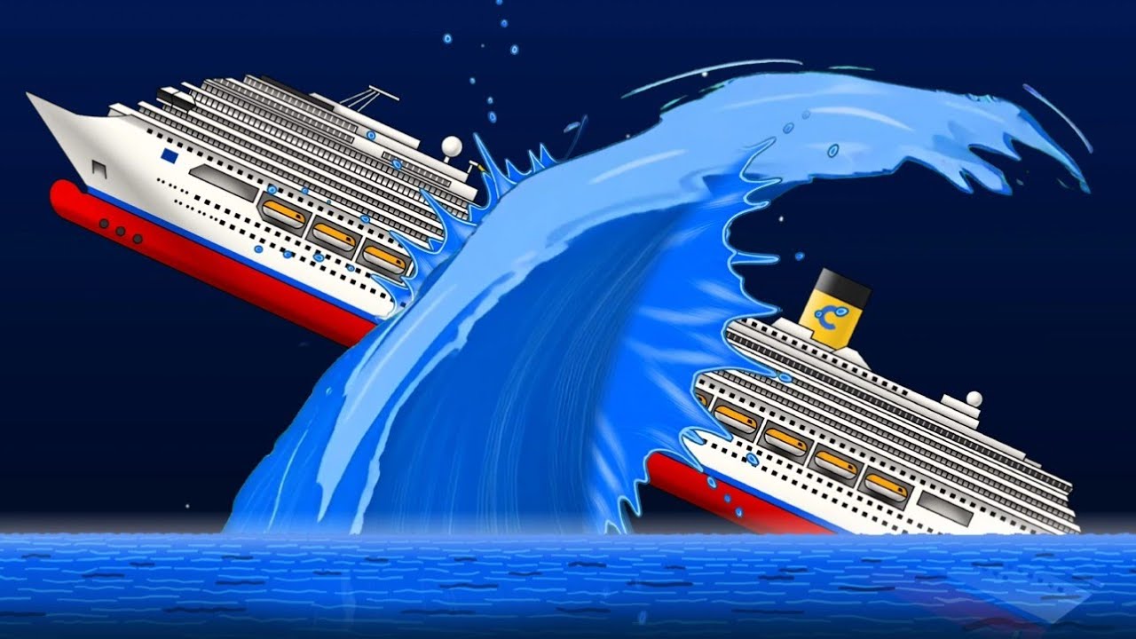TITANIC, COSTA CONCORDIA & More Ships vs the Biggest Tsunamis Ever 🌊🚢