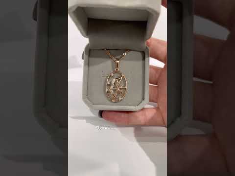 Подарок девушке - колье "Знак зодиака Стрелец в золоте и цирконы" кулон на цепочке "серпантин" в коробочке - фото 2 - id-p2027506462