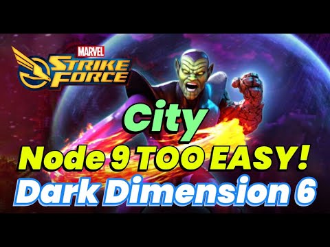 Dark Dimension 6: Node 9 CITY EASY WITH THIS TEAM! ROBBIE IS KING! DD6 City | MARVEL Strike Force
