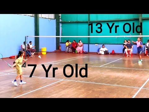 7YR OLD GIRL PLAYING AGAINST 13 YR OLD GIRL @TRIVANDRUM DISTRICT BADMINTON CHAMPIONSHIP'22 UNDER -13