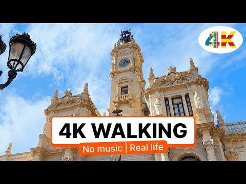 Valencia, Spain Walking Tour 4K - From Hidden Alleys to City Center