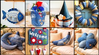 Stylish Denim Crafts & Upcycling Ideas | DIY Old Jeans Projects for Modern Home Decor 🌲