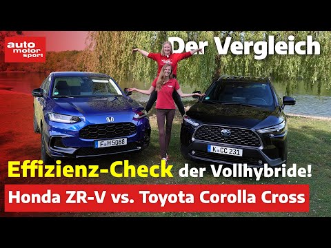 Effizienz-Check der Vollhybride: Honda ZR-V vs. Toyota Corolla Cross | auto motor und sport