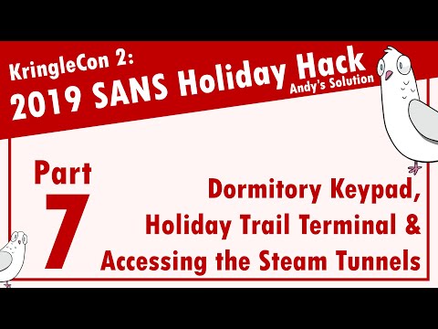 KringleCon 2019 - 7/12 - Dorm Keypad, Holiday Hack Trail Terminal & Accessing the Steam Tunnels