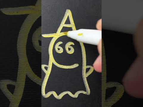 Draw a Cute Halloween Ghost from Letters and Numbers for Kids 👻 Easy Drawing #kids #drawing #shorts