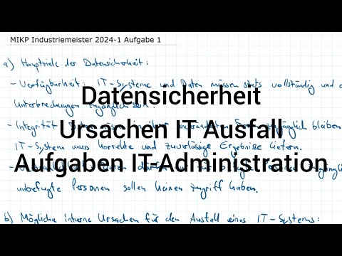 MIKP Industriemeister Metall 2024-1 Frühjahr Aufgabe 1 - Datensicherheit, Ursachen IT-Ausfall