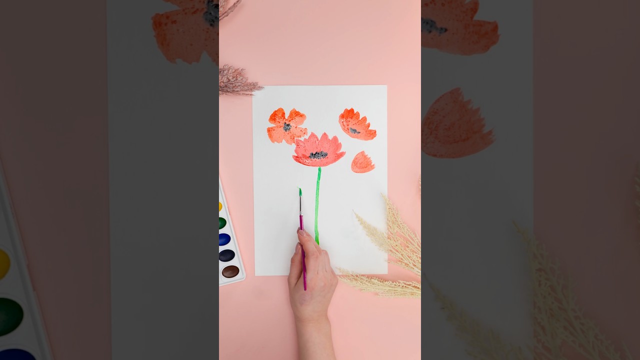 Watercolor Flower Art for Kids 🌹 🎨