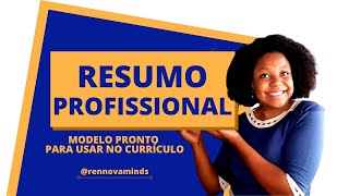 Resumo profissional PRONTO para usar  | Como descrever suas qualificações profissionais