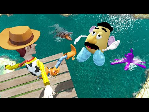 GTA 5 Water Ragdolls WOODY vs BUZZ vs POTATO HEAD vs OCTOPUS Jumps Fails ep.35 ( Euphoria Physics )