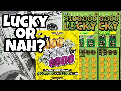 Md Lottery 🔴 $100,000 Lucky, $100, $200, $500 Scratch Off Tickets