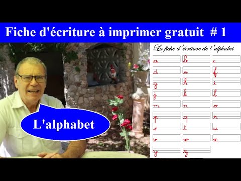 Fiche d'écriture à imprimer gratuit | Alphabet cursive # 1