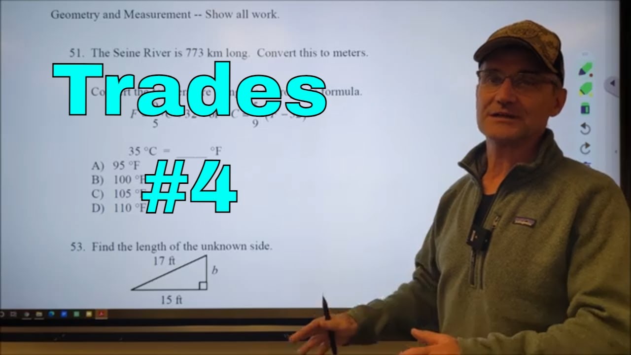Practice Problems #4 to Prepare for Trades Math Test with Link