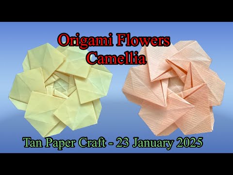 Tutorial ke 170 - Origami flowers - Camellia
