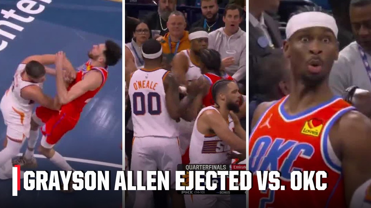 Grayson Allen EJECTED 😳 Tempers flare after Flagrant 2 in Suns vs. Thunder | NBA on ESPN