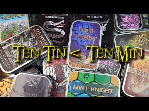 Ten Mint Tin Dungeon Crawlers (and more) in under Ten Minutes